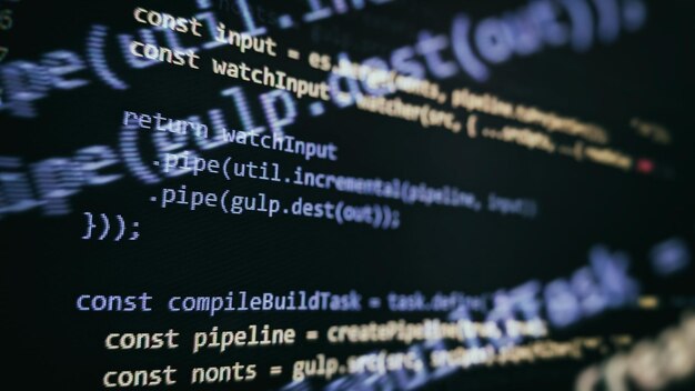 Web developing programming language for website coding mixed media background