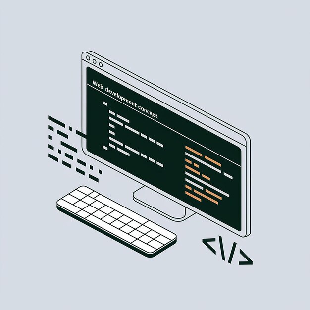 Web Development concept Website coding Web page 3d vector icon Cartoon minimal style