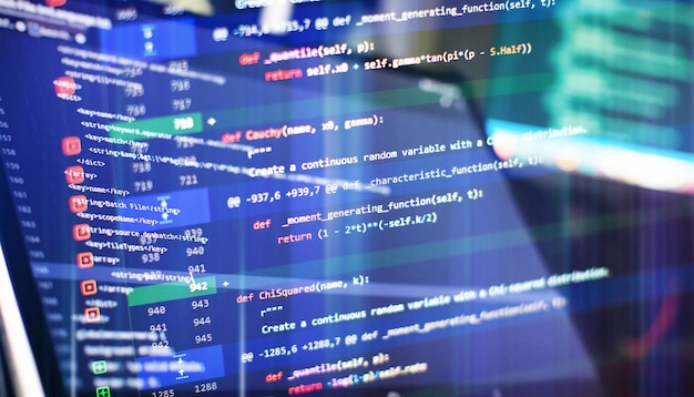 Website development Server logs analysis Closeup developing programming and coding technologies Developer working on web sites codes in office