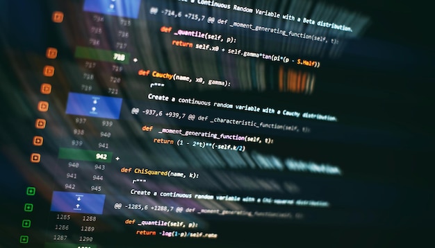 Website development Server logs analysis Closeup developing programming and coding technologies Developer working on web sites codes in office
