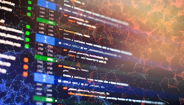 Website development Server logs analysis Closeup developing programming and coding technologies Developer working on web sites codes in office