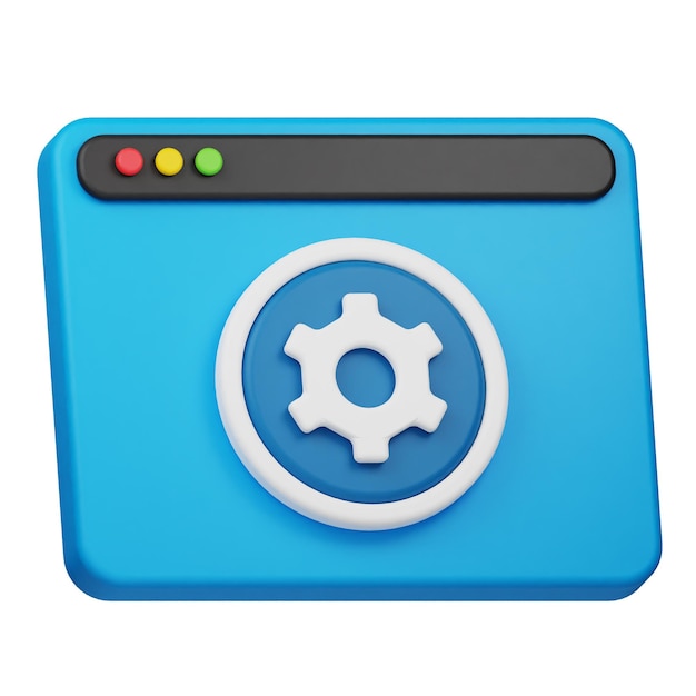 website setting 3d icon isolated on the white background