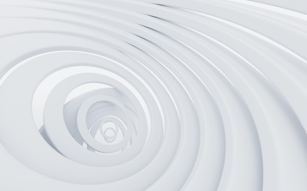 white abstract curvilinear architecture 3d rendering