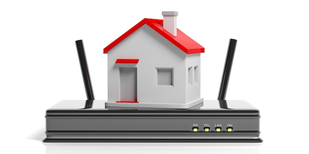 Wifi at home concept 3d illustration