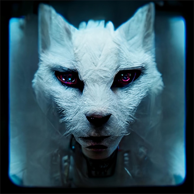 Wolf White Cyberpunk