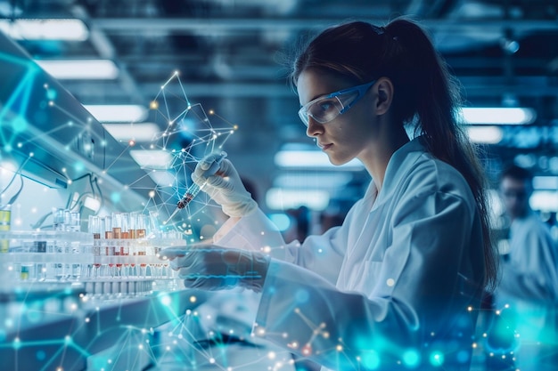 working on biotechnology they are using ai futuristic method on the laboratory learning and using ai