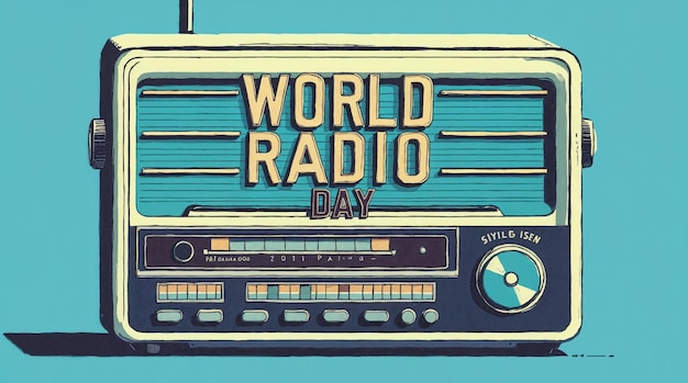 World Radio Day vintage style illustration