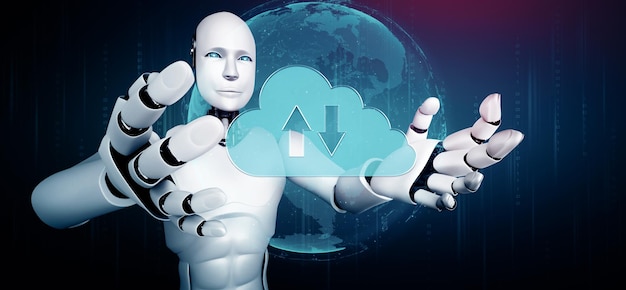 Xai ai robot using cloud computing technology to store data on online server