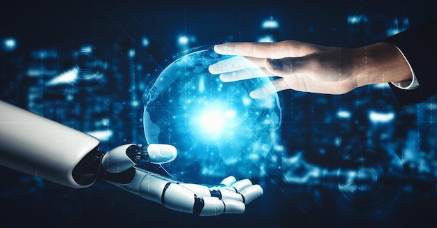 Xai future artificial intelligence and machine learning for ai droid robot or cyborg