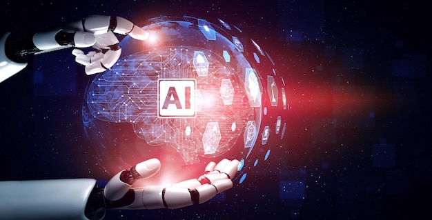 Xai future artificial intelligence robot and cyborg