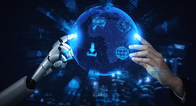 Xai future artificial intelligence robot and cyborg