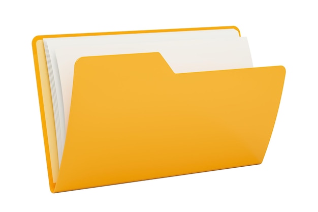 Yellow computer folder icon with forbidden sign 3D rendering