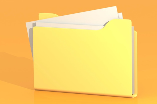 Yellow folder for document storage