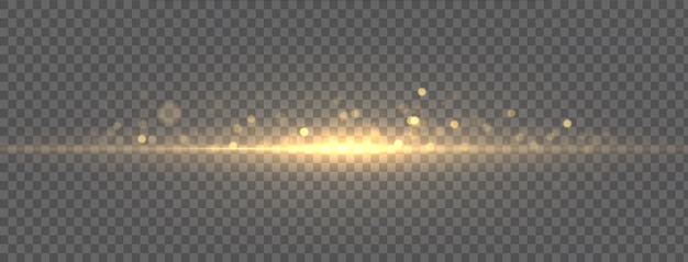 Yellow line light effect Golden glowing neon lines The golden glow of dust and glare