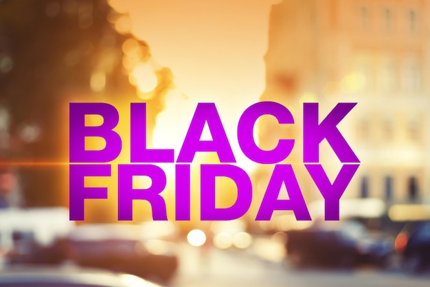 Young Woman Shopping Online on Black Friday Background 233