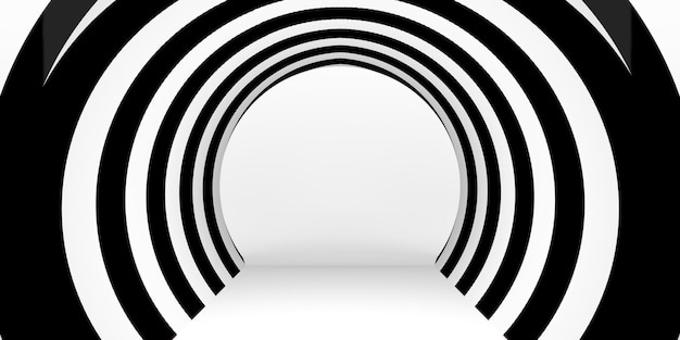 zebra pattern template striped tunnel background for placing text and products 3d illustration
