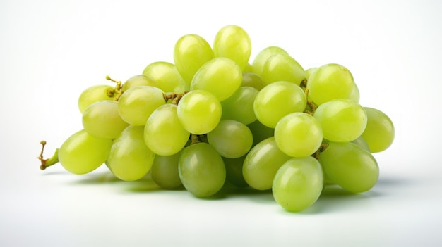 012_Green grapes fruit on a white background Generative AI