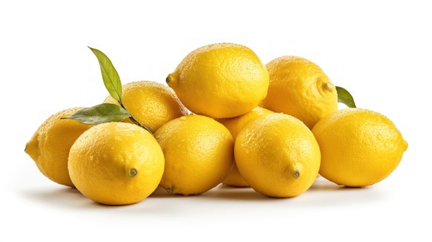 013_Lemons on a white background Generative AI