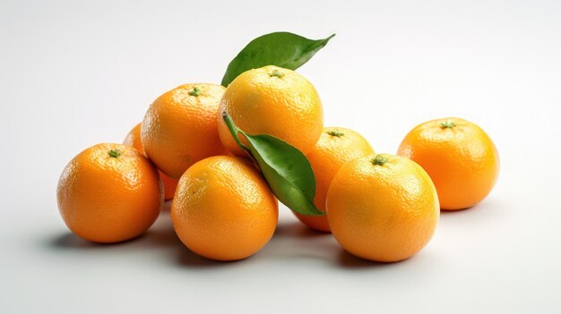 014_Tangerines on a white background Generative AI