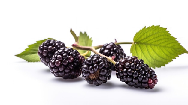 019_Blackberries on a white background Generative AI