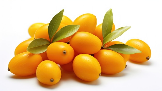 039_Kumquat on a white background Generative AI