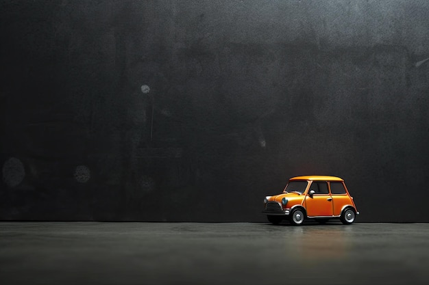 Photo 0569 toy car in front of dark wall generative ai