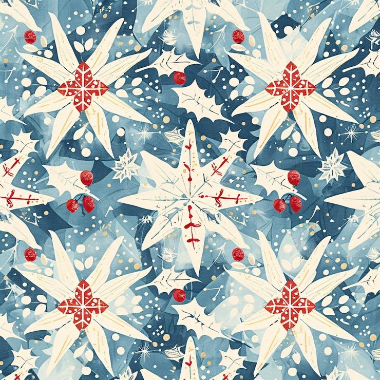 Photo 07250736 31 a festive christmas winter seamless pattern background featuring intricate designs of snowflakes holly and festive motifs