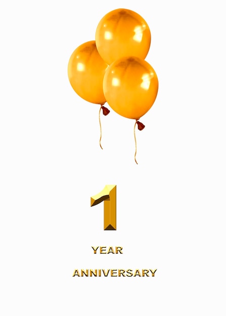 1 anniversary golden numbers on a festive background