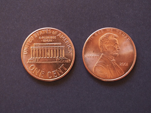 Premium Photo  1 cent coin, united states