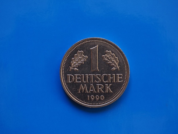 1 mark coin Germany over blue