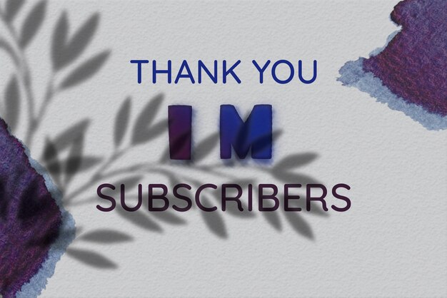 Photo 1 million subscribers celebration greeting banner with ink design