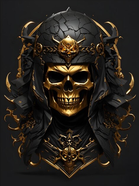 1 New black and gold skull logo to create a well detailed style