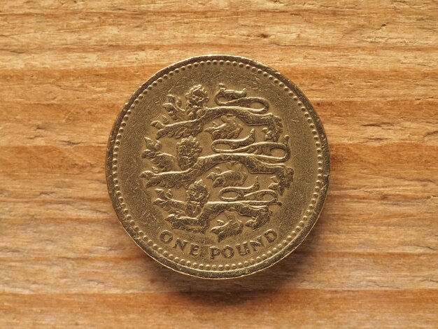 1 Pound coin reverse side showing three lions passant guardant