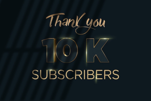 10 K subscribers celebration greeting banner with luxury design