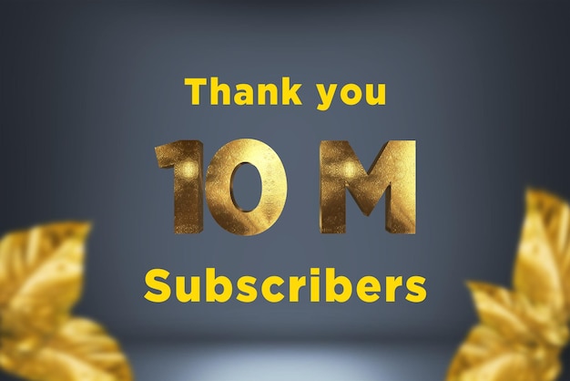 10 miljoen abonnees feestgroetbanner met gouden ontwerp