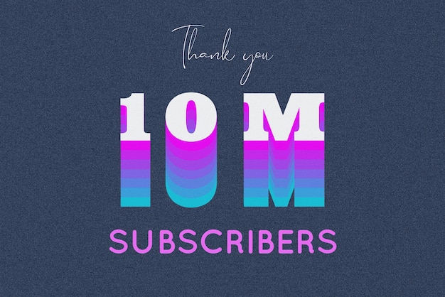 10 Million subscribers celebration greeting banner with multi color design