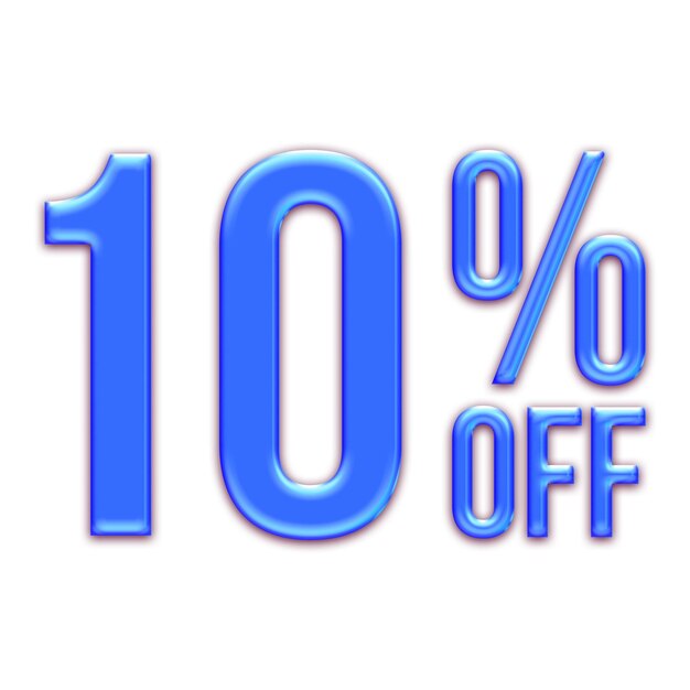 10 Percent Discount Offers Tag with Blue Glosse Style Design