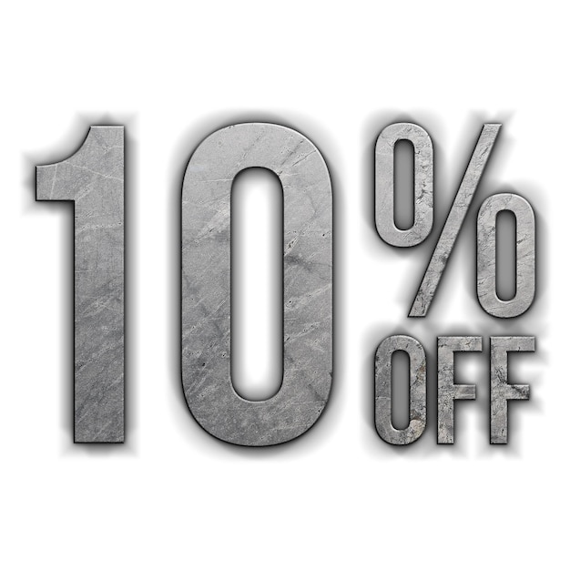 10 Percent Discount Offers Tag with Gray Concrete Design