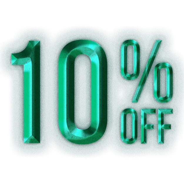 10 Percent Discount Offers Tag with Rustic Steel Style Design