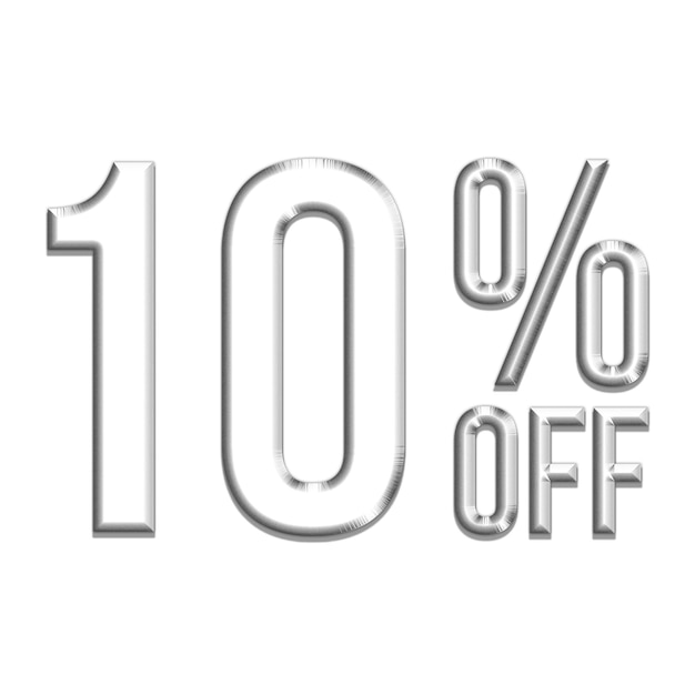 Foto offerte di sconto del 10% tag con design in stile argento