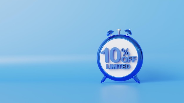 파스텔 블루 배경의 10% 기간 한정 제공