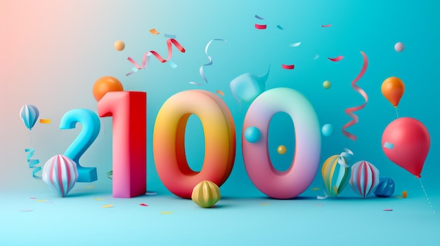 10 Years Strong Vibrant 3D Numbers Poster Template voor een gedenkwaardige 10e verjaardag