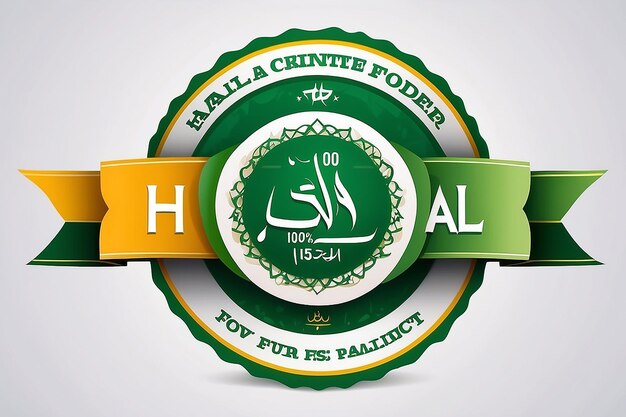 Photo 100 halal food product label fresh