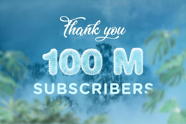 100 Million subscribers celebration greeting banner with frozen design