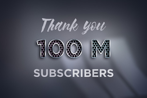 100 million subscribers celebration greeting banner with net design