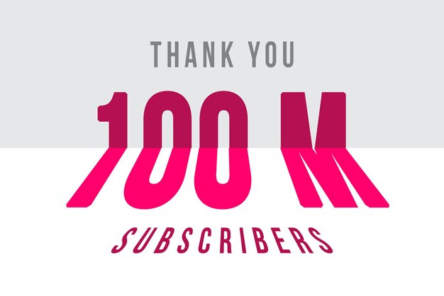 100 Million subscribers celebration greeting banner with tiled design