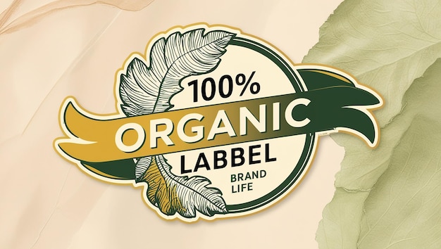 100 Organic Label Sticker Badge