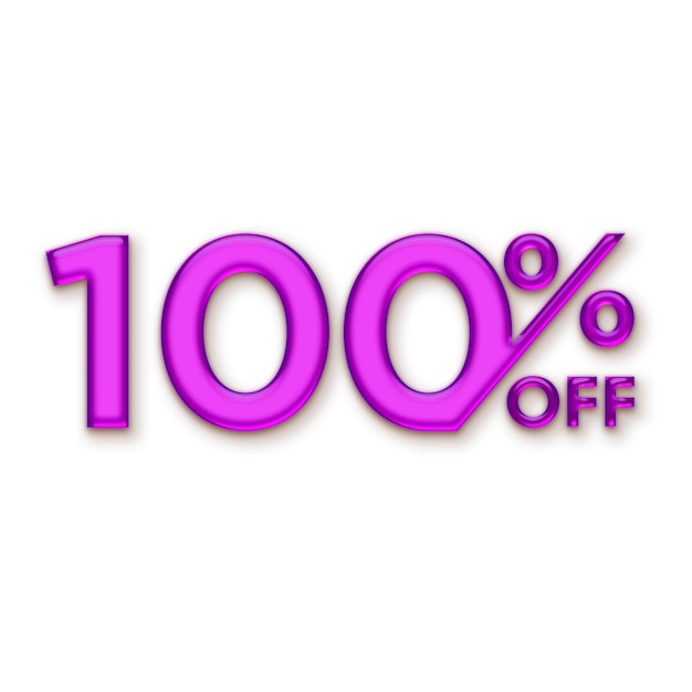 100 Percent Discount Offers Tag with Liquid Style Design