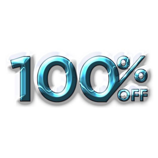 100 Percent Discount Offers Tag with Plastic Style Design