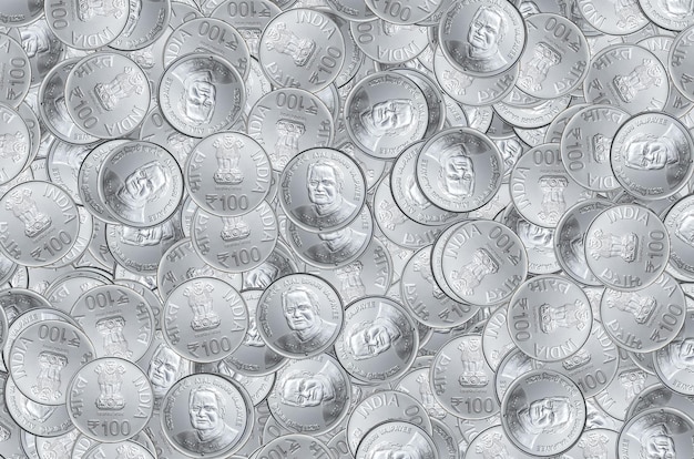 100 ルピーの新しいインドのコイン 100 ルピーの新しい通貨